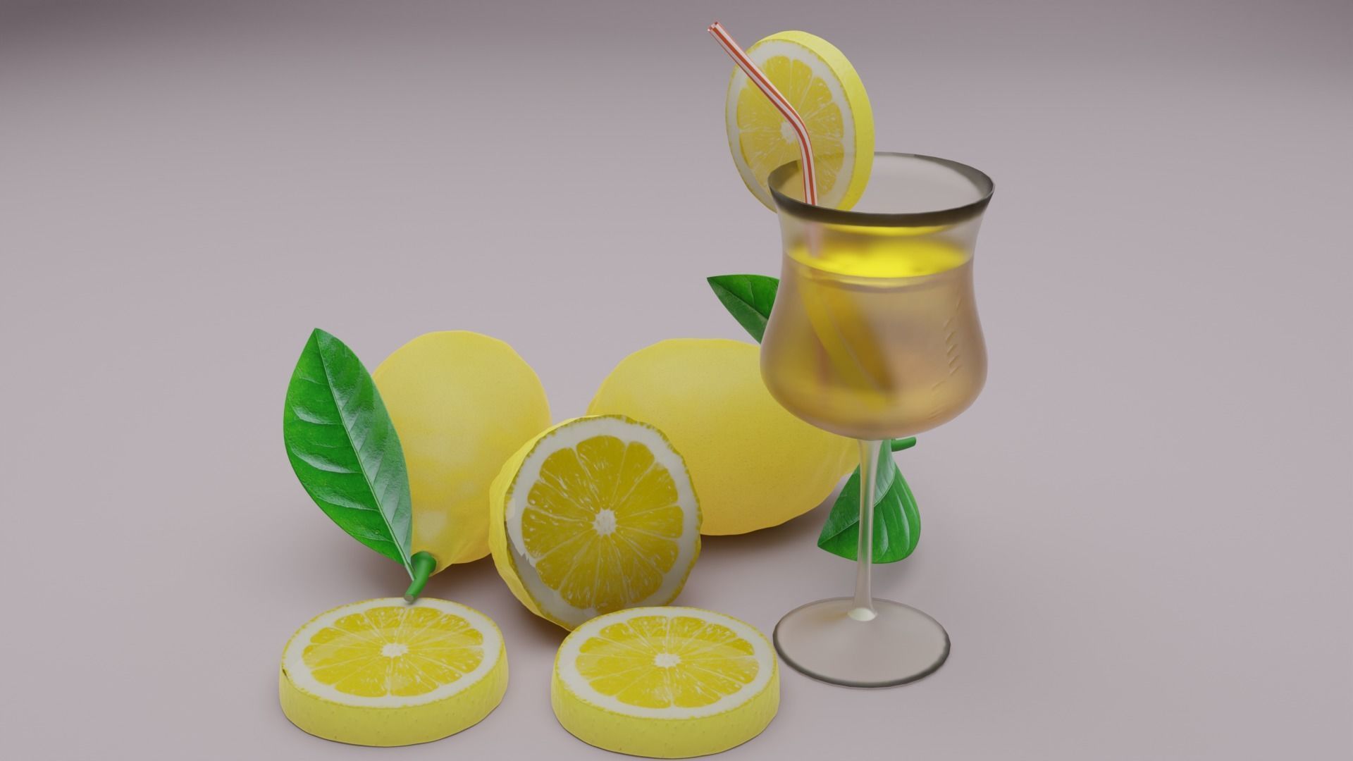 Lemon 3D model Low-poly 3D model_2