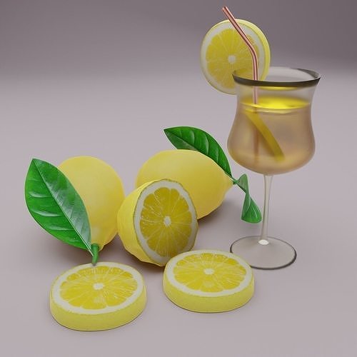 Lemon 3D model Low-poly 3D model