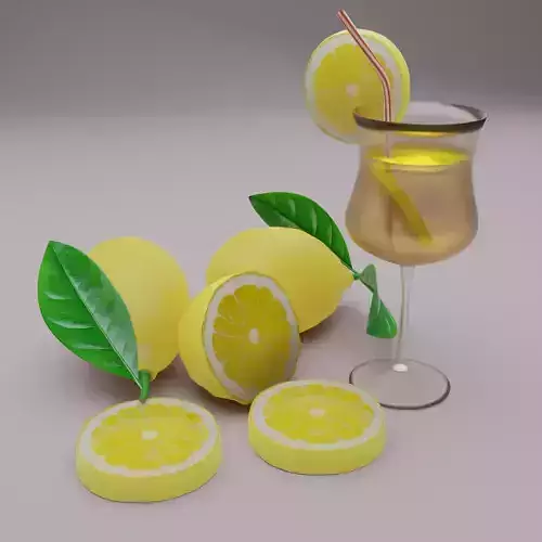 Lemon 3D model Low-poly 3D model