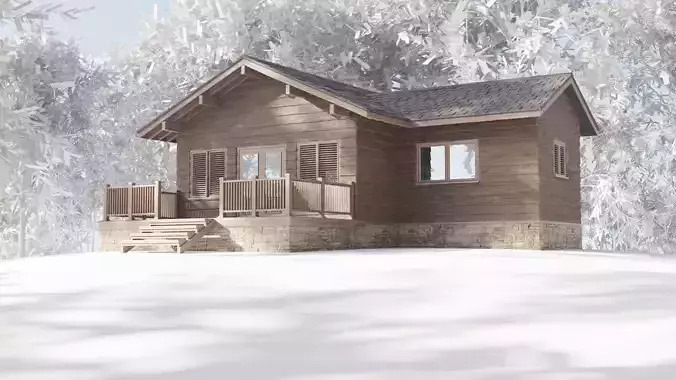 Wooden Chalet House Villa Building