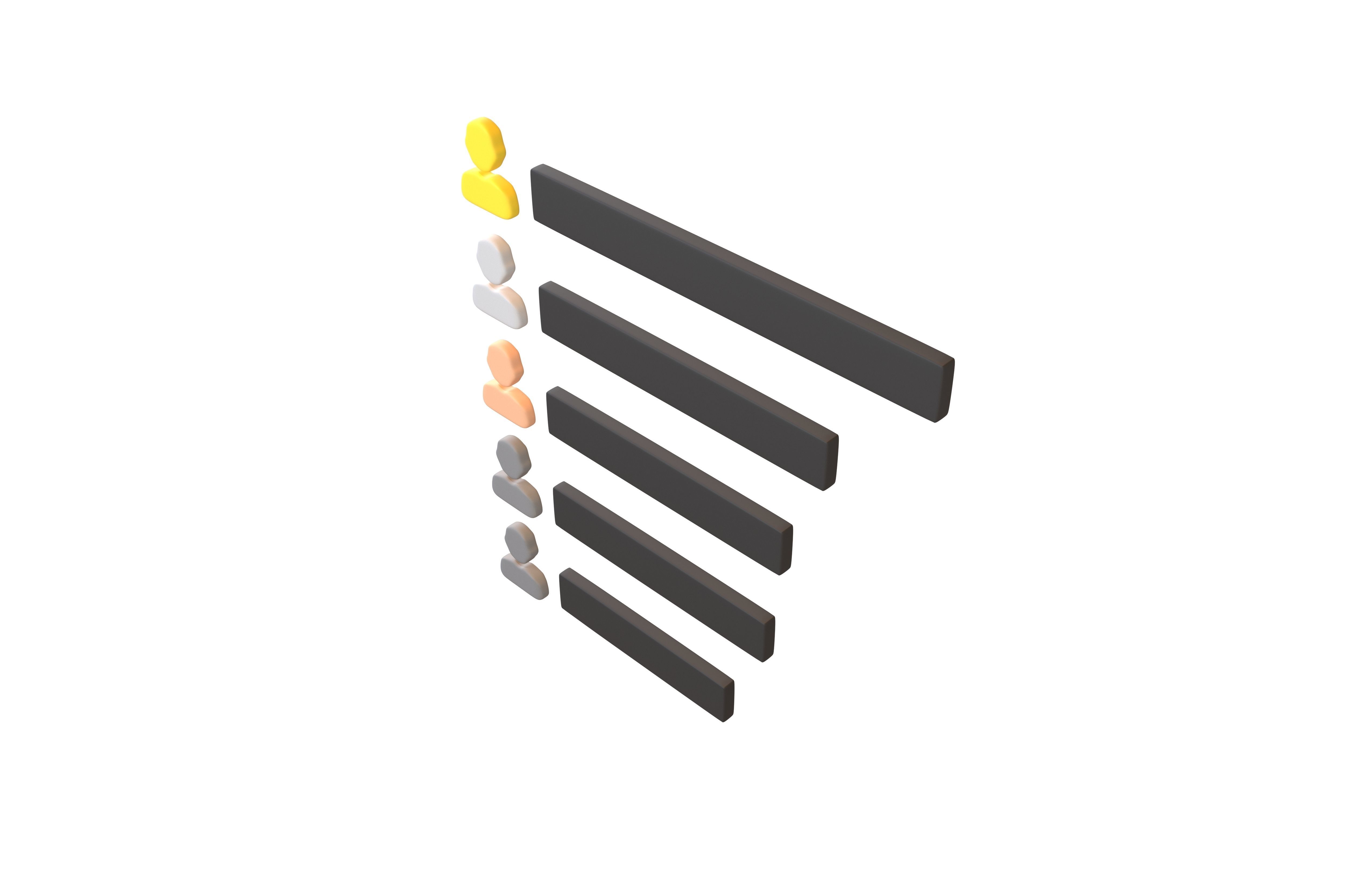 Ranking Data Icon v1 004 Low-poly 3D model_3