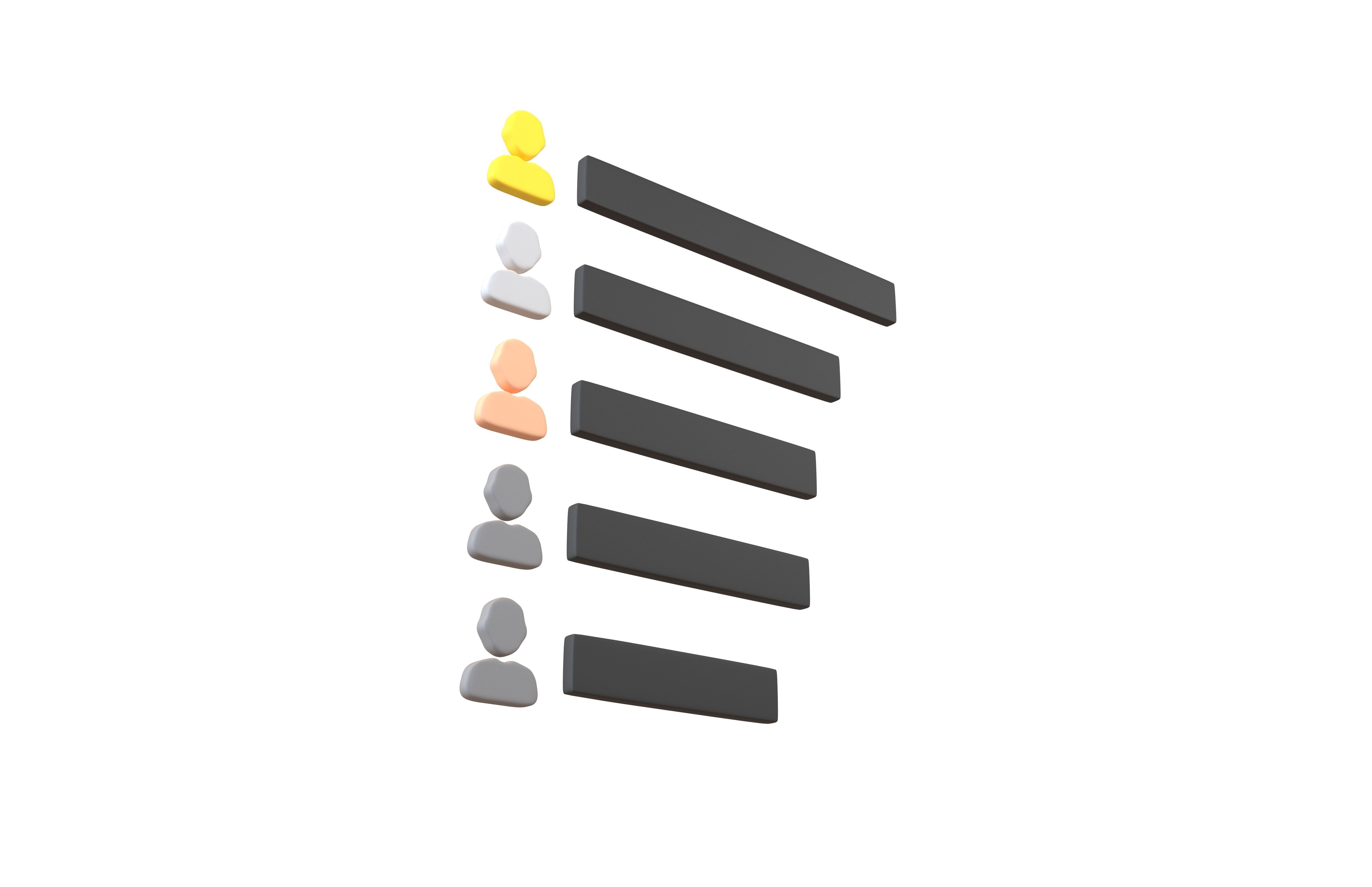 Ranking Data Icon v1 004 Low-poly 3D model_2