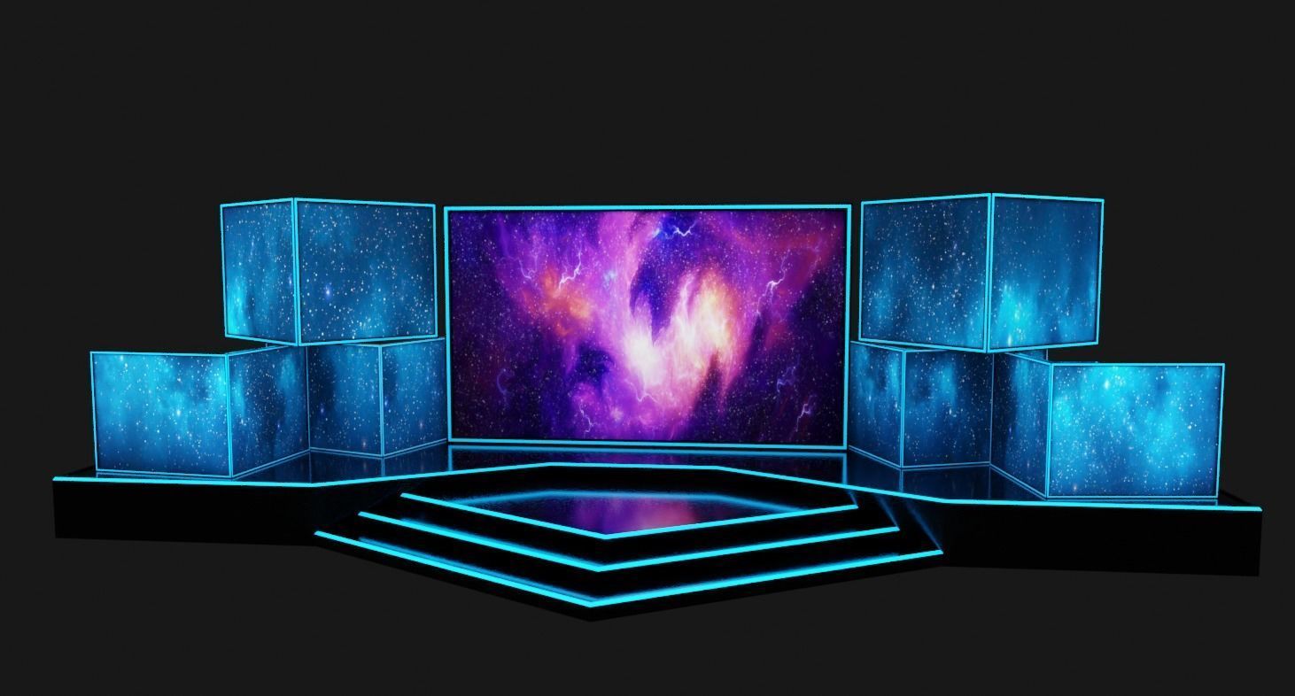 Nebula Stage Low-poly 3D model_1