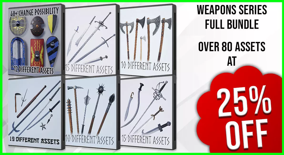 Weapons Series - Full Series Pack Low-poly 3D model_0