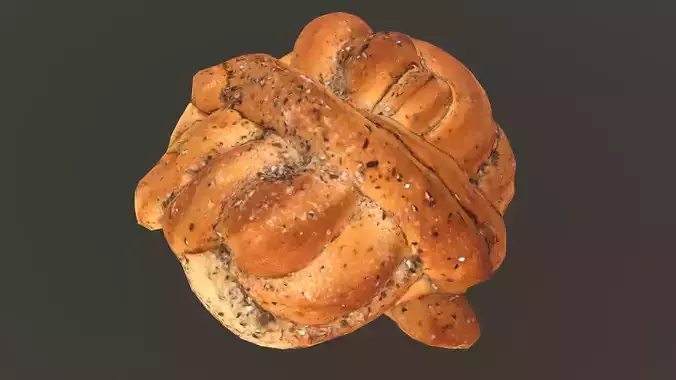 Round Challah Bread AR VR PBR  Lowpoly with game ready 3d Model