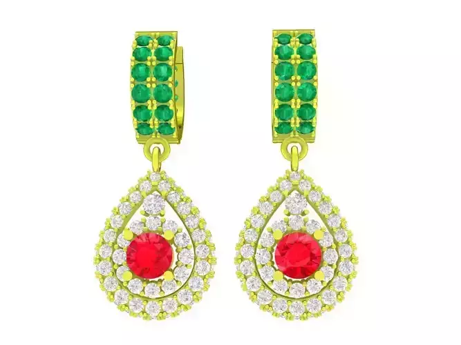 A5671 Luxury Diamond Earrings 3D Model