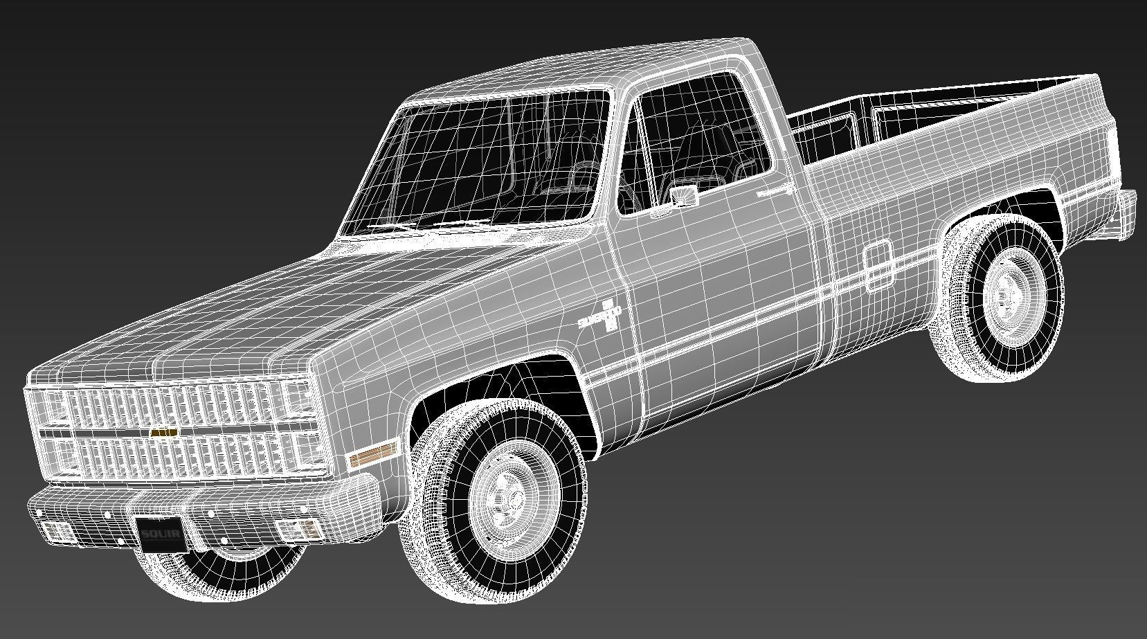 Chevrolet Silverado c10 1981-1987 3D model_16
