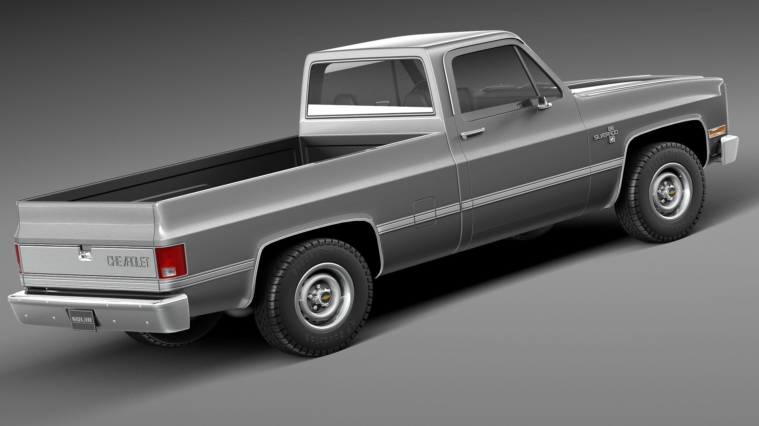 Chevrolet Silverado c10 1981-1987 3D model_4