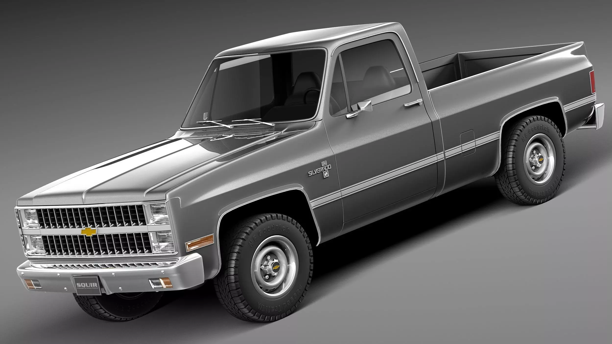 Chevrolet Silverado c10 1981-1987 3D model_0