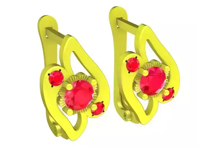 A5678 Luxury Diamond Earrings 3D Model