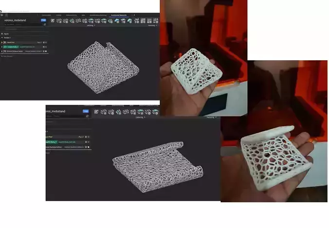 Mobile Stand Voronoi Pattern- 3D Printable File