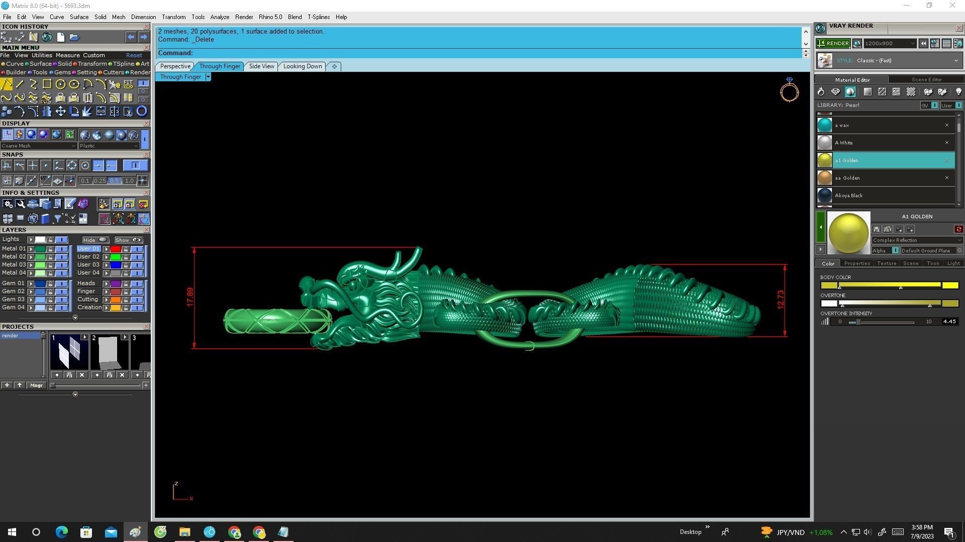 A5693 Dragon Bracelets 3D print model_3