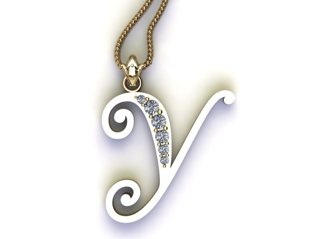 Letter Y Pendant New Design Cad 3D print model_2