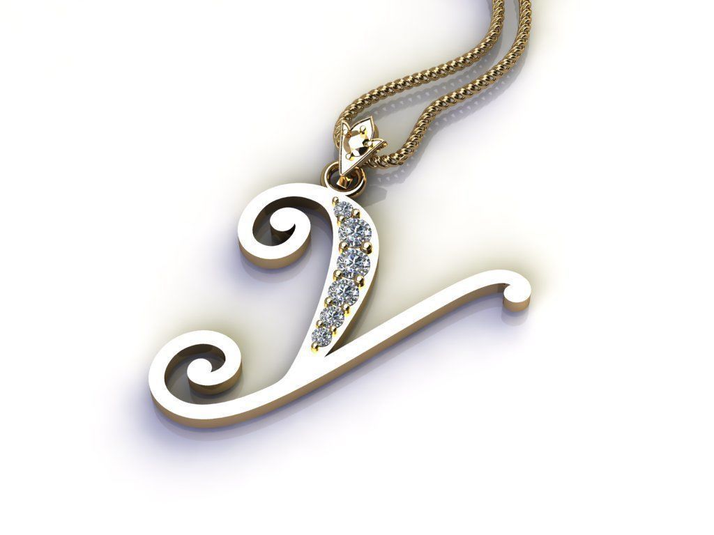 Letter Y Pendant New Design Cad 3D print model_3