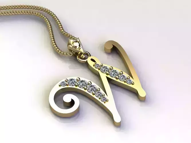 Letter W Pendant New Design Cad