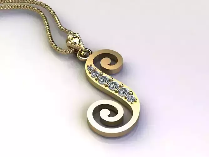 Letter S Pendant New Design Cad 3D print model