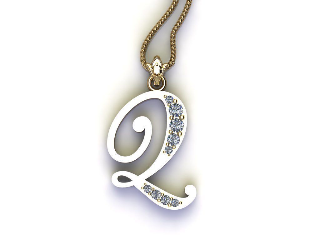 Letter Q Pendant New Design Cad 3D print model_2