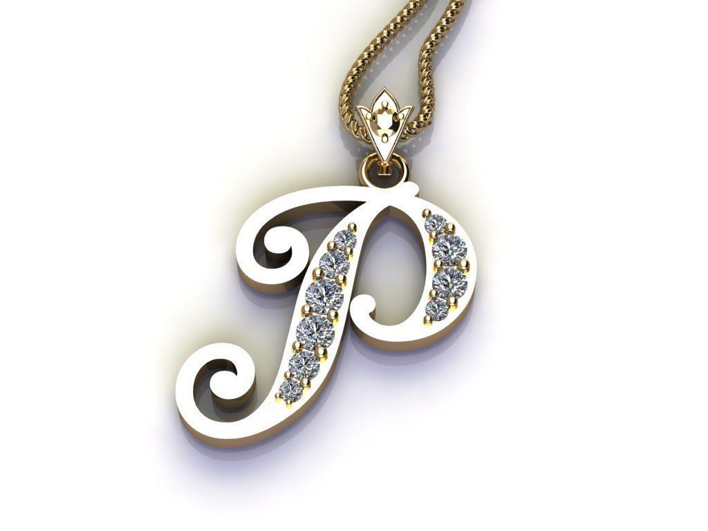 Letter P Pendant New Design Cad 3D print model_4