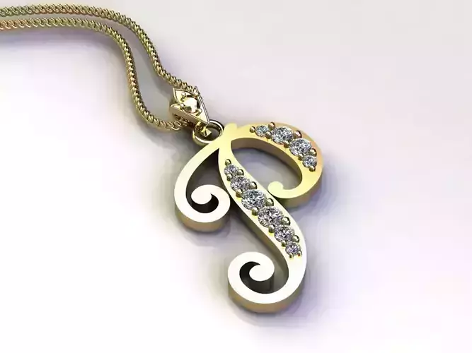 Letter P Pendant New Design Cad 3D print model