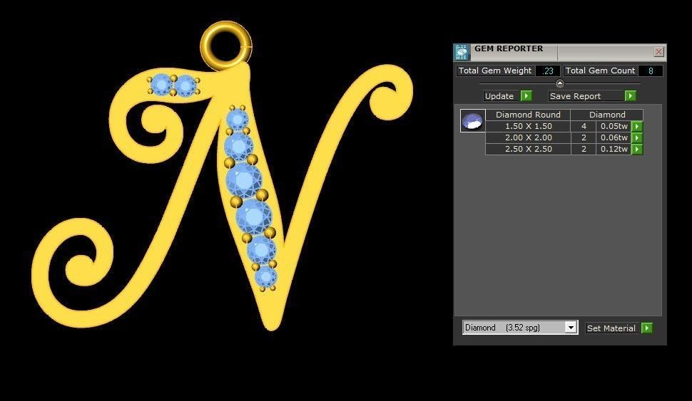 Letter N Pendant New Design Cad 3D print model_1