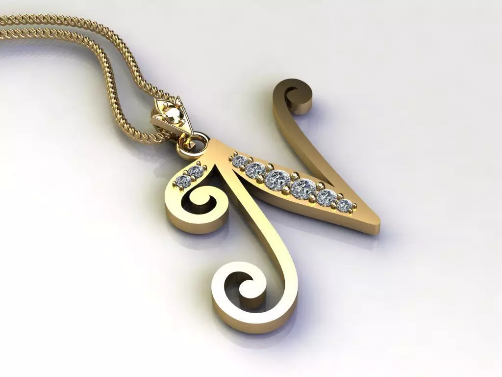 Letter N Pendant New Design Cad 3D print model_0
