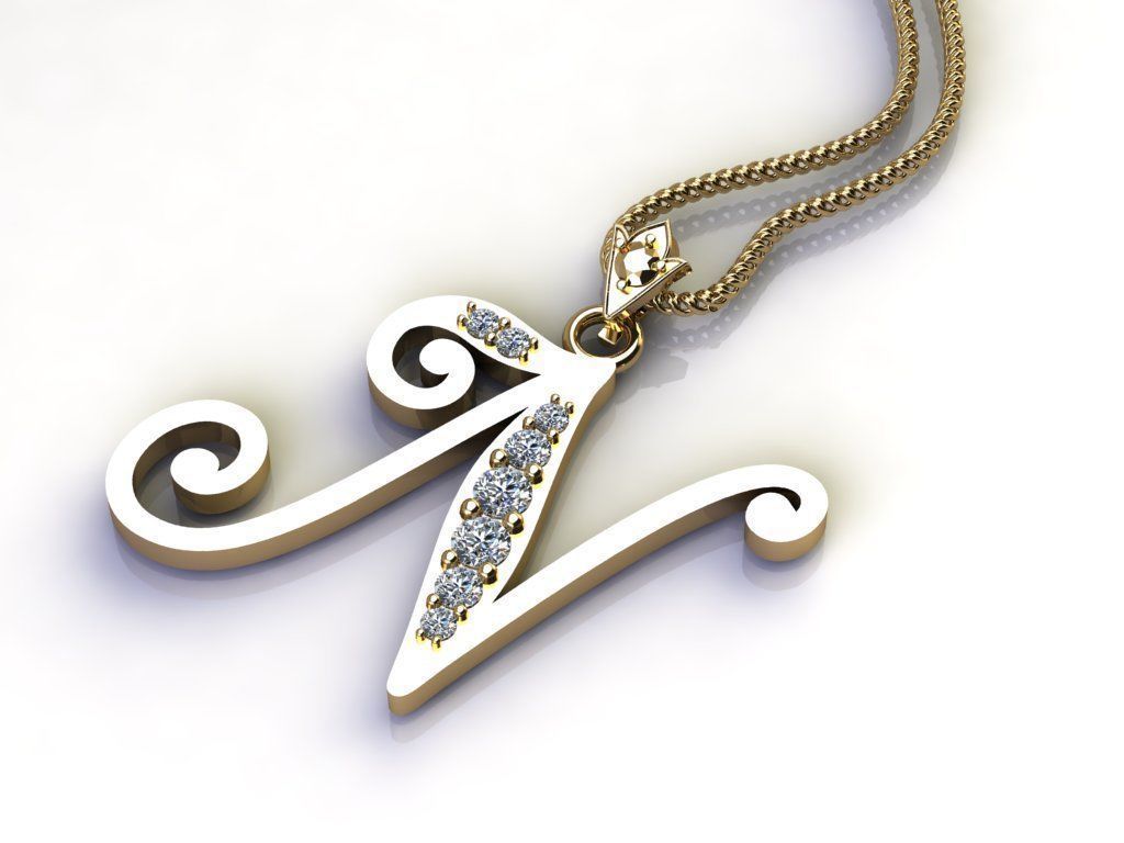 Letter N Pendant New Design Cad 3D print model_3