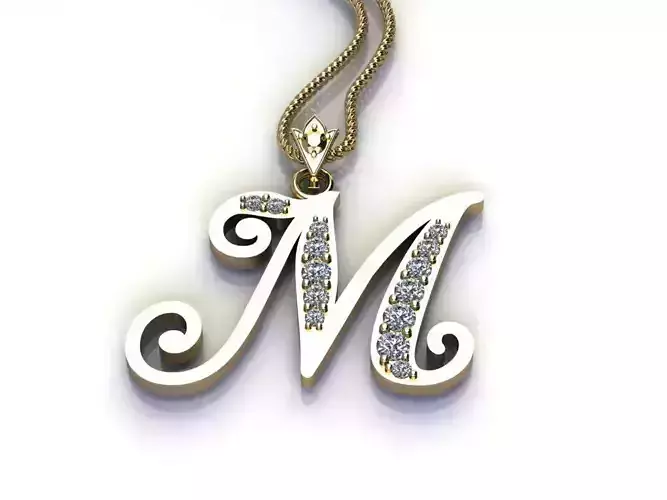 Letter M Pendant New Design Cad 3D print model