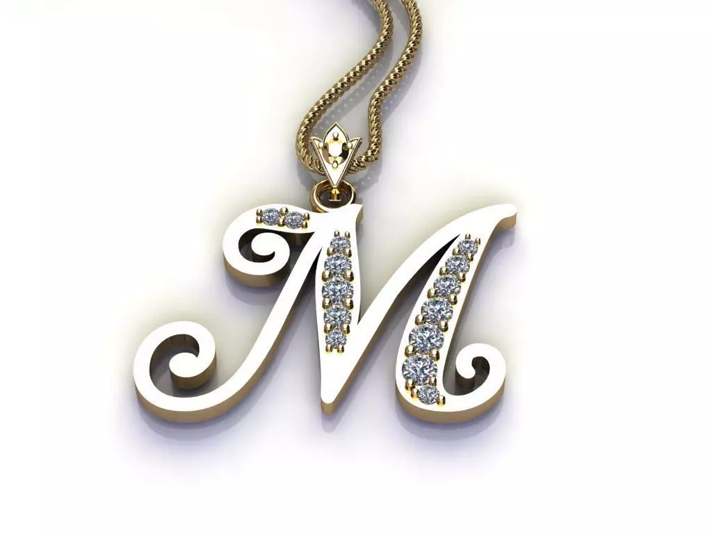 Letter M Pendant New Design Cad 3D print model_0