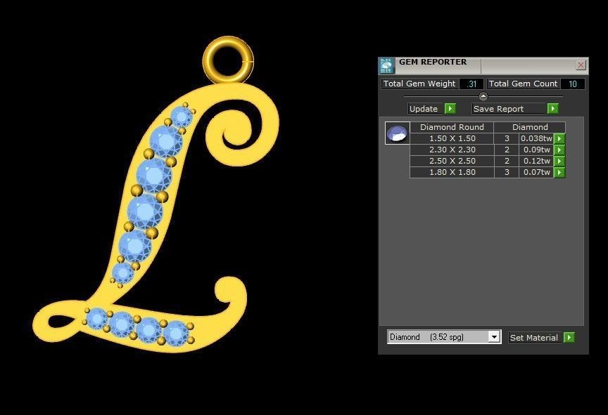 Letter L Pendant New Design Cad 3D print model_1