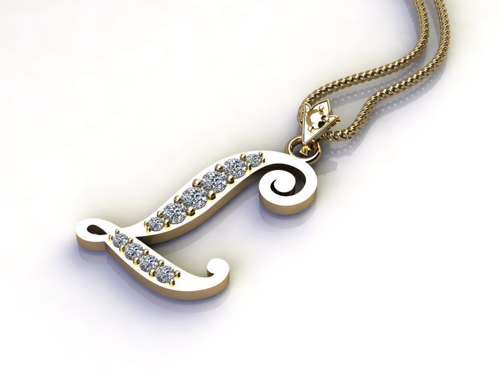 Letter L Pendant New Design Cad 3D print model_3
