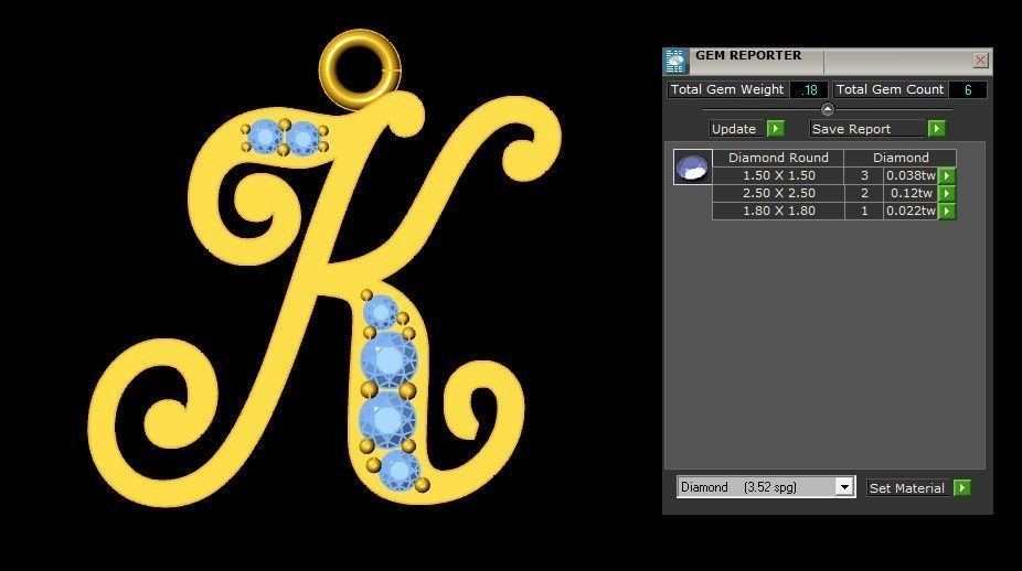 Letter K Pendant New Design Cad 3D print model_1
