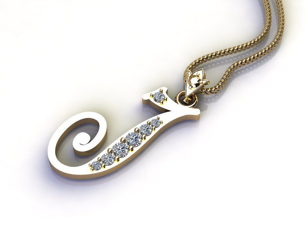 Letter J Pendant New Design Cad 3D print model_3