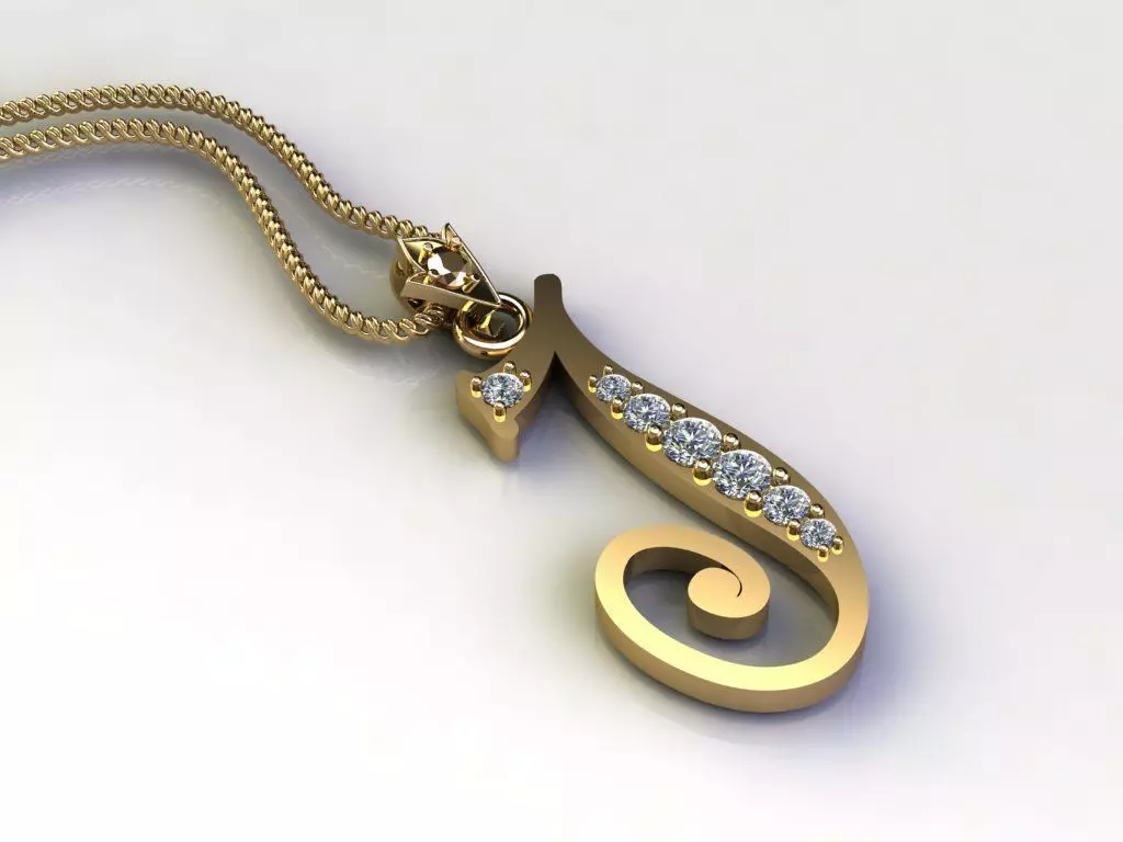 Letter J Pendant New Design Cad 3D print model_0