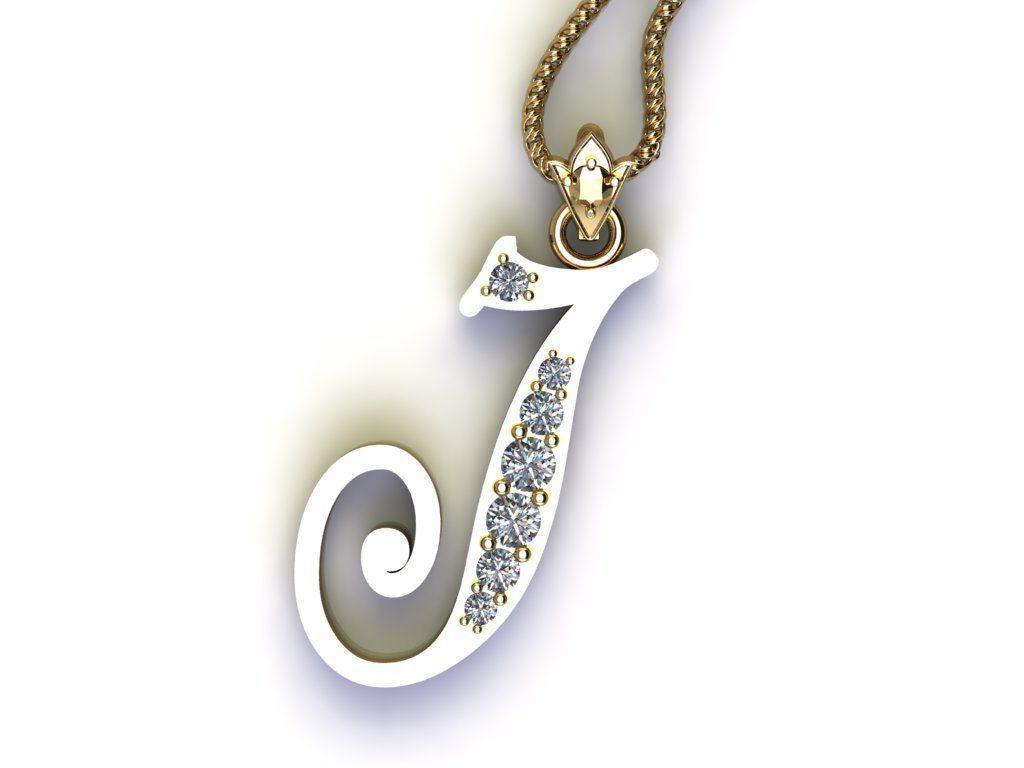 Letter J Pendant New Design Cad 3D print model_2