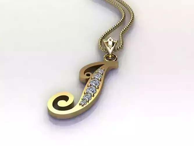 Letter I Pendant New Design Cad 3D print model