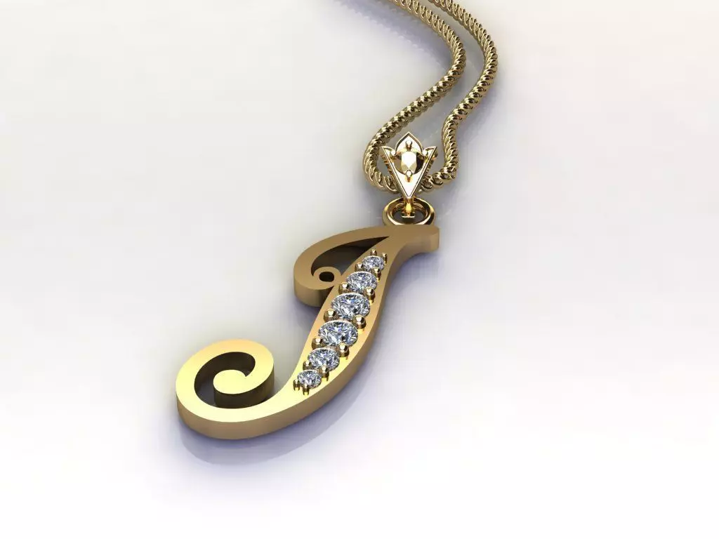 Letter I Pendant New Design Cad 3D print model_0