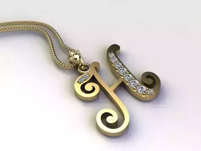 Letter H Pendant New Design Cad 3D print model