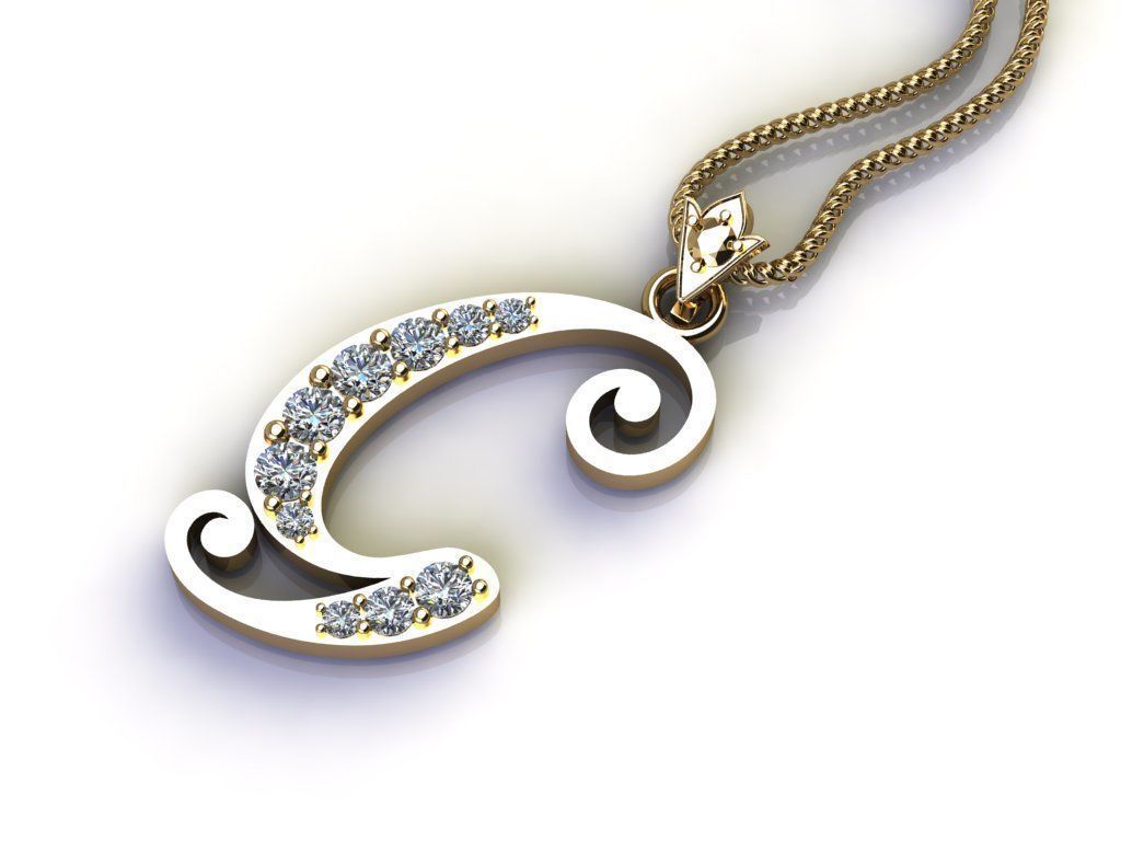 Letter G Pendant New Design Cad 3D print model_3