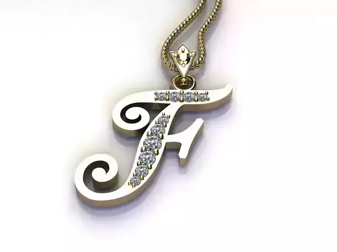 Letter F Pendant New Design Cad 3D print model