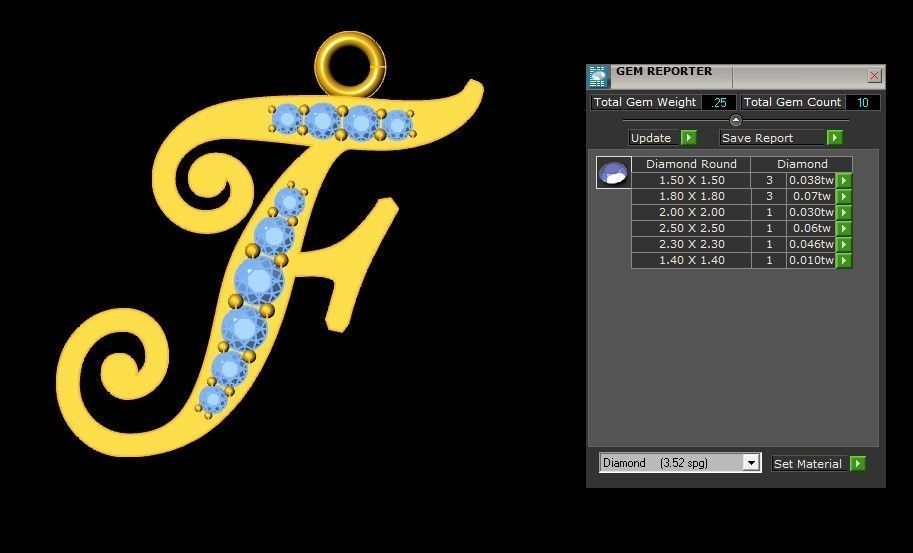 Letter F Pendant New Design Cad 3D print model_1