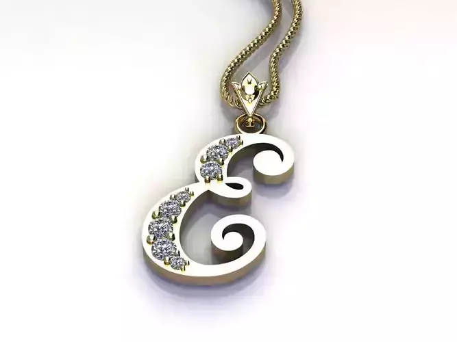 Letter E Pendant New Design Cad 3D print model