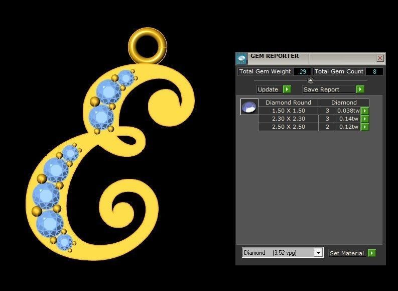 Letter E Pendant New Design Cad 3D print model_1