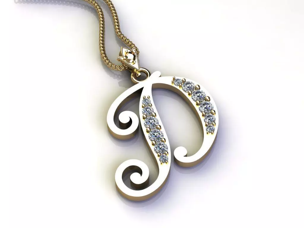 Letter D Pendant New Design Cad 3D print model_0