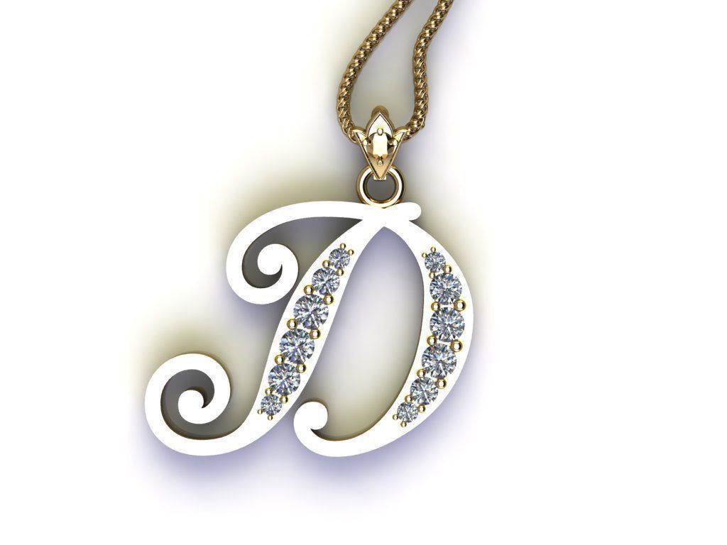 Letter D Pendant New Design Cad 3D print model_2