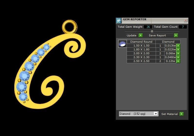 Letter C Pendant New Design Cad 3D print model_1