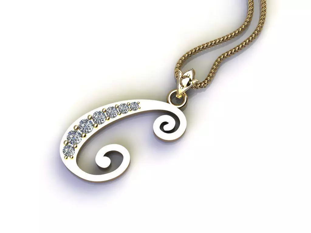 Letter C Pendant New Design Cad 3D print model_0