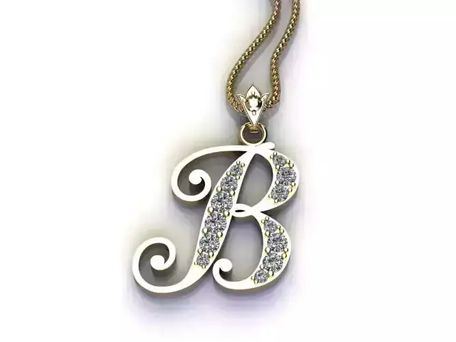 Letter B Pendant New Design Cad 3D print model