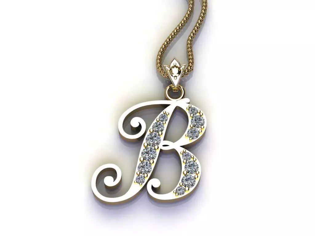 Letter B Pendant New Design Cad 3D print model_0