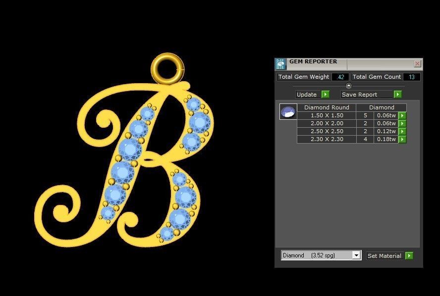 Letter B Pendant New Design Cad 3D print model_1