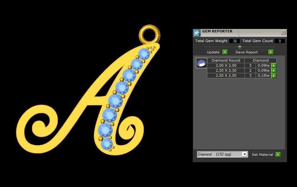 Letter A Pendant New Design Cad 3D print model_1